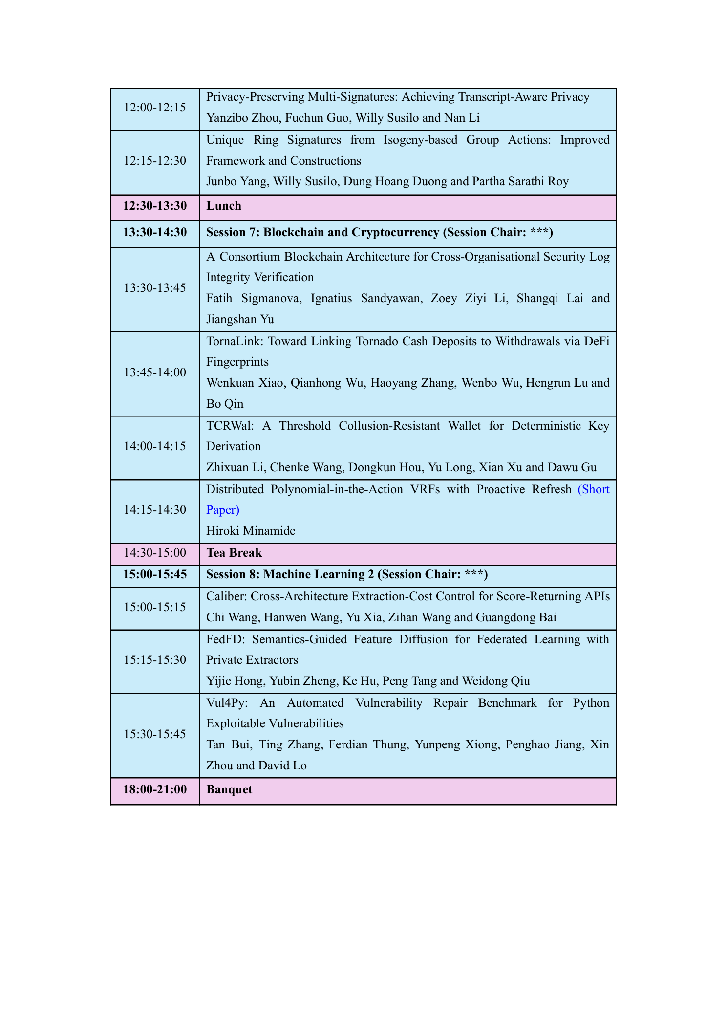 ProvSec 2026 conference program, page 3